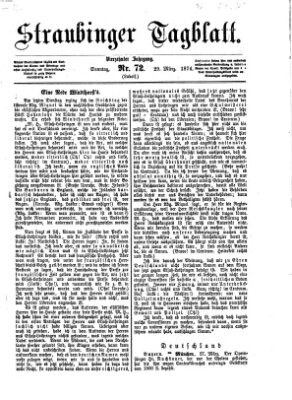Straubinger Tagblatt Sonntag 29. März 1874