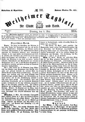 Weilheimer Tagblatt für Stadt und Land Dienstag 5. Mai 1874