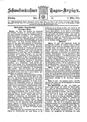 Schwabmünchner Tages-Anzeiger Dienstag 3. März 1874