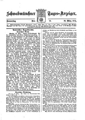 Schwabmünchner Tages-Anzeiger Donnerstag 26. März 1874