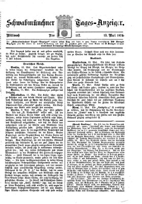 Schwabmünchner Tages-Anzeiger Mittwoch 13. Mai 1874
