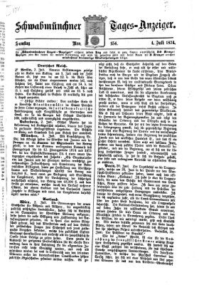 Schwabmünchner Tages-Anzeiger Samstag 4. Juli 1874