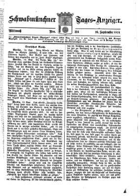 Schwabmünchner Tages-Anzeiger Mittwoch 16. September 1874