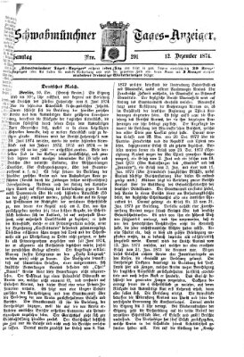 Schwabmünchner Tages-Anzeiger Samstag 12. Dezember 1874