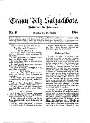 Traun-Alz-Salzachbote Dienstag 27. Januar 1874