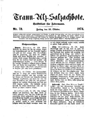 Traun-Alz-Salzachbote Freitag 23. Oktober 1874