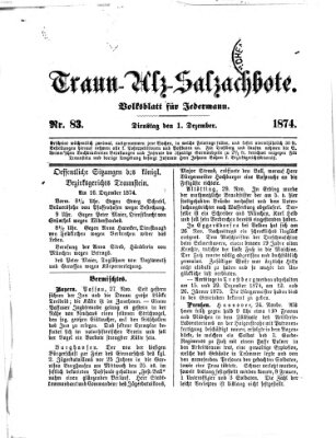 Traun-Alz-Salzachbote Dienstag 1. Dezember 1874