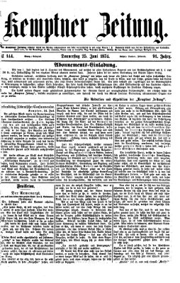 Kemptner Zeitung Donnerstag 25. Juni 1874