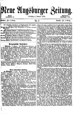 Neue Augsburger Zeitung Dienstag 6. Januar 1874