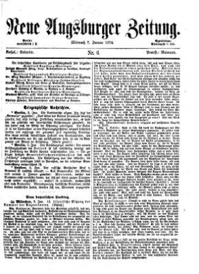 Neue Augsburger Zeitung Mittwoch 7. Januar 1874