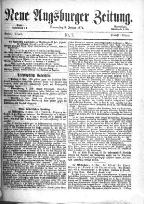 Neue Augsburger Zeitung Donnerstag 8. Januar 1874