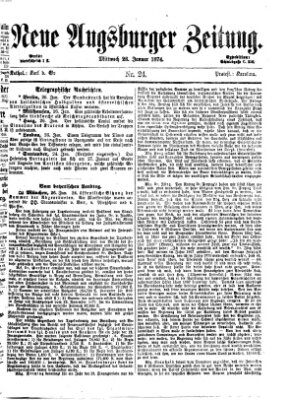 Neue Augsburger Zeitung Mittwoch 28. Januar 1874