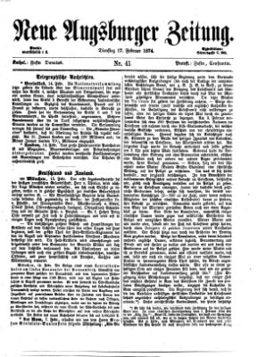 Neue Augsburger Zeitung Dienstag 17. Februar 1874