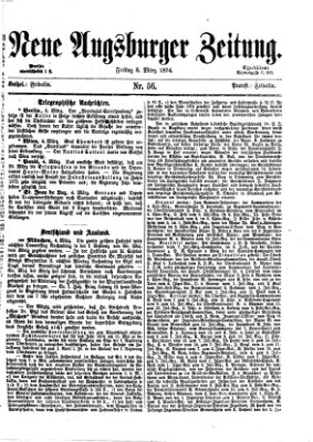 Neue Augsburger Zeitung Freitag 6. März 1874