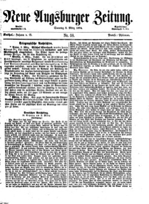 Neue Augsburger Zeitung Sonntag 8. März 1874