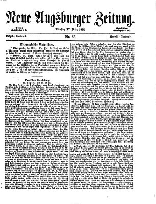 Neue Augsburger Zeitung Dienstag 17. März 1874