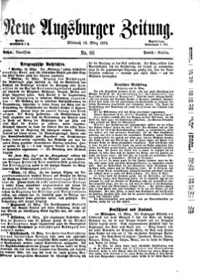 Neue Augsburger Zeitung Mittwoch 18. März 1874
