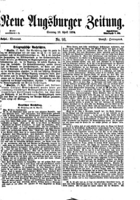 Neue Augsburger Zeitung Sonntag 19. April 1874