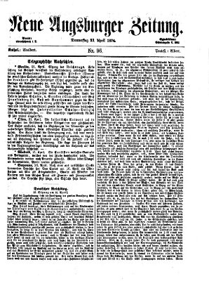 Neue Augsburger Zeitung Donnerstag 23. April 1874