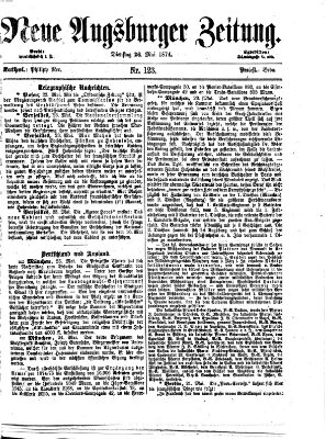 Neue Augsburger Zeitung Dienstag 26. Mai 1874