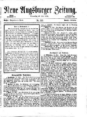 Neue Augsburger Zeitung Donnerstag 28. Mai 1874