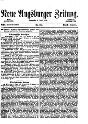 Neue Augsburger Zeitung Donnerstag 4. Juni 1874