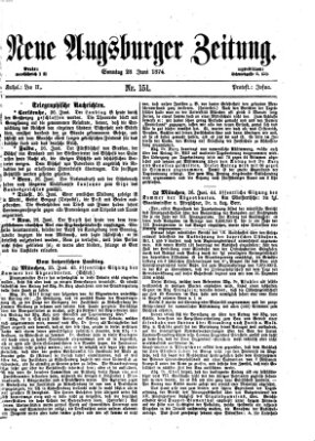 Neue Augsburger Zeitung Sonntag 28. Juni 1874