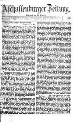 Aschaffenburger Zeitung Mittwoch 12. August 1874