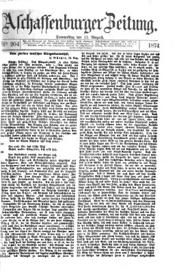 Aschaffenburger Zeitung Donnerstag 13. August 1874