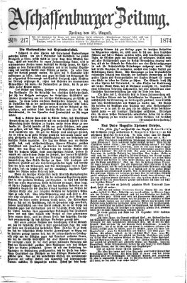 Aschaffenburger Zeitung Freitag 28. August 1874