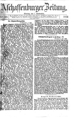Aschaffenburger Zeitung Montag 7. September 1874