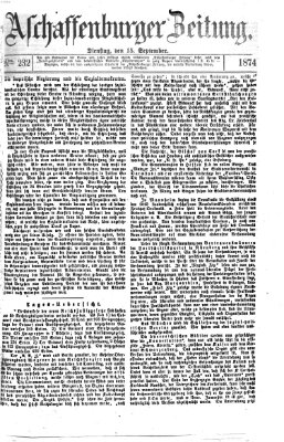 Aschaffenburger Zeitung Dienstag 15. September 1874