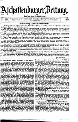 Aschaffenburger Zeitung Samstag 19. September 1874
