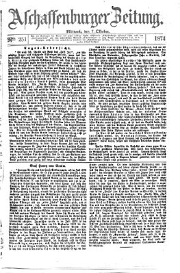 Aschaffenburger Zeitung Mittwoch 7. Oktober 1874