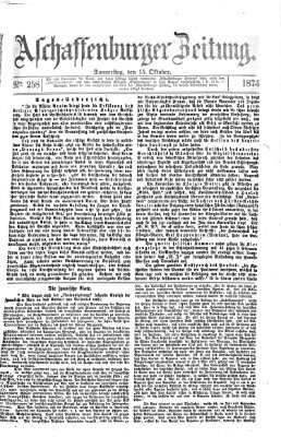 Aschaffenburger Zeitung Donnerstag 15. Oktober 1874