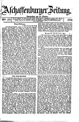 Aschaffenburger Zeitung Donnerstag 29. Oktober 1874