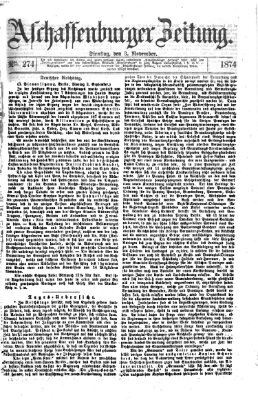 Aschaffenburger Zeitung Dienstag 3. November 1874