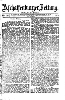 Aschaffenburger Zeitung Dienstag 10. November 1874