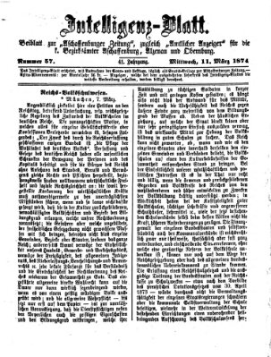 Aschaffenburger Zeitung Mittwoch 11. März 1874