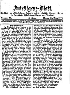 Aschaffenburger Zeitung Montag 16. März 1874