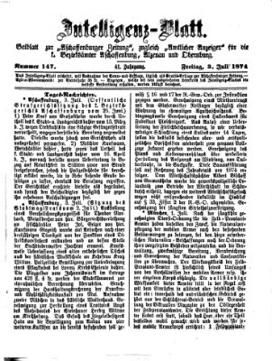 Aschaffenburger Zeitung Freitag 3. Juli 1874