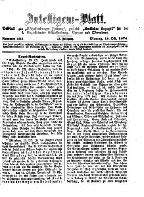 Aschaffenburger Zeitung Montag 19. Oktober 1874