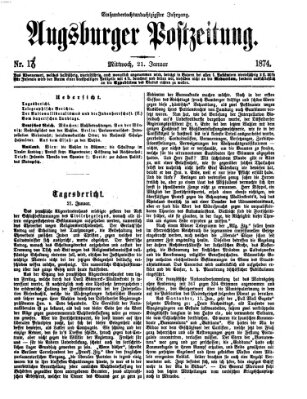 Augsburger Postzeitung Mittwoch 21. Januar 1874
