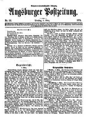 Augsburger Postzeitung Dienstag 3. März 1874