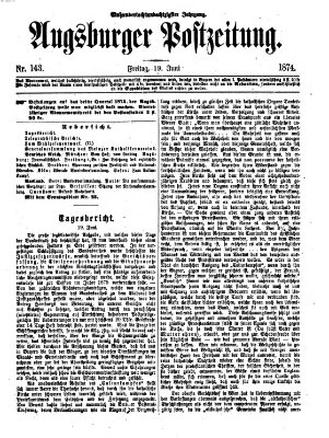 Augsburger Postzeitung Freitag 19. Juni 1874