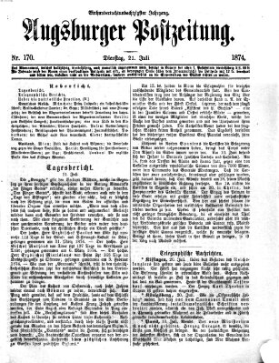 Augsburger Postzeitung Dienstag 21. Juli 1874
