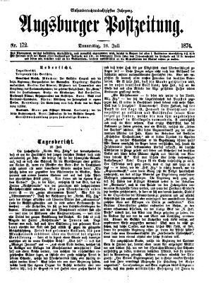 Augsburger Postzeitung Donnerstag 23. Juli 1874