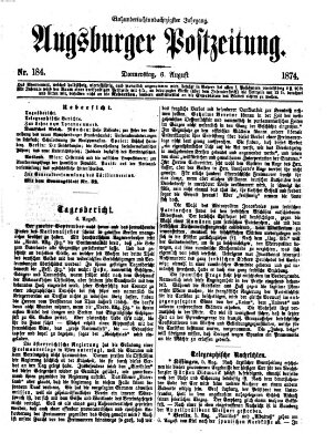 Augsburger Postzeitung Donnerstag 6. August 1874
