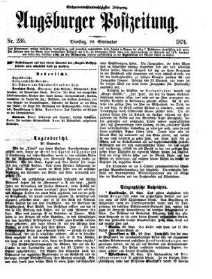 Augsburger Postzeitung Dienstag 29. September 1874