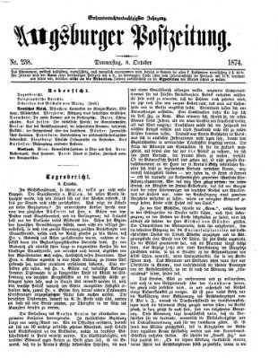 Augsburger Postzeitung Donnerstag 8. Oktober 1874